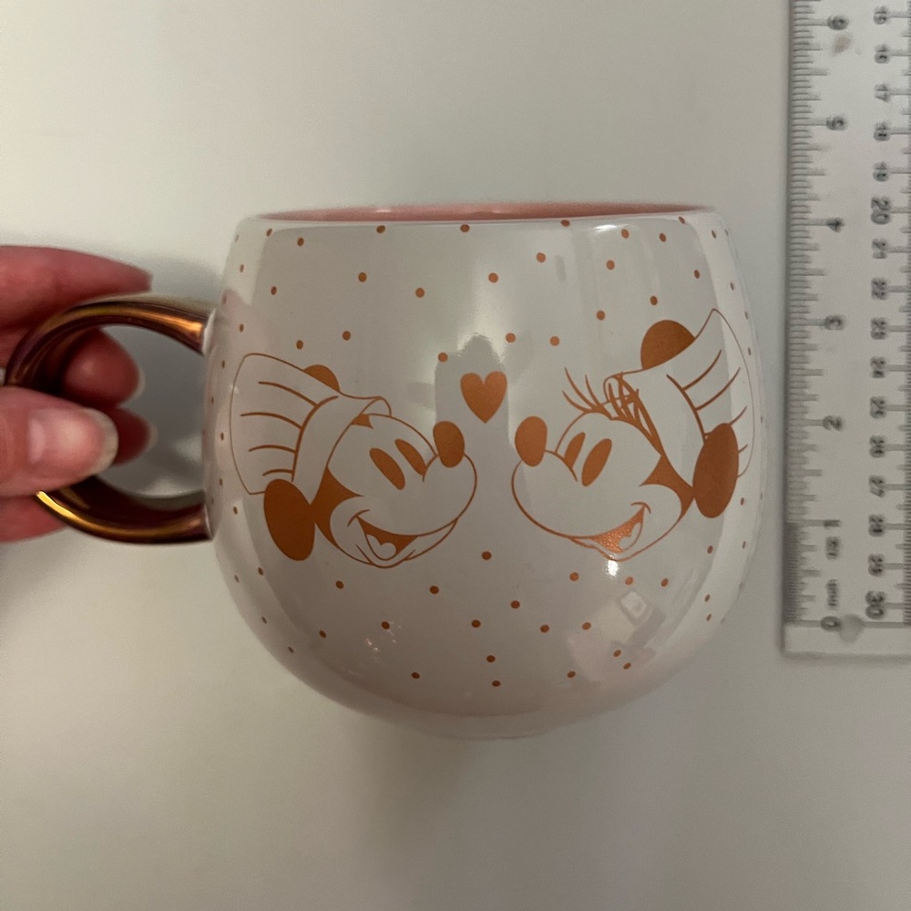 Disney Mickey and Minnie Polka Dot Mug - White and Gold